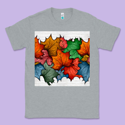 Autumn  Leaves Seamless Pattern Classic Tee Designed By Bundleandbundleshop