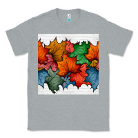 Heather Grey autumn  leaves seamless pattern Classic Tee - BundleAndBundleShop