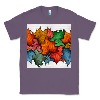 Lavender autumn  leaves seamless pattern Classic Tee - BundleAndBundleShop