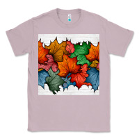 Lilac autumn  leaves seamless pattern Classic Tee - BundleAndBundleShop