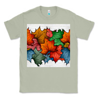 Matcha autumn  leaves seamless pattern Classic Tee - BundleAndBundleShop