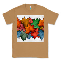 Toasted Coconut autumn  leaves seamless pattern Classic Tee - BundleAndBundleShop