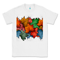 White autumn  leaves seamless pattern Classic Tee - BundleAndBundleShop