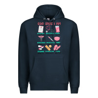 Navy god says i am nurse Premium Hoodie - MaliasSmallBusiness