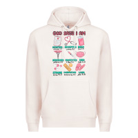 Pale Pink god says i am nurse Premium Hoodie - MaliasSmallBusiness