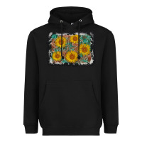 Black leather sunflower background Heavyweight Hoodie - AdoDesignShop