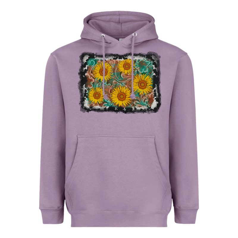 Leather Sunflower Background Heavyweight Hoodie by AdoDesignShop | Teevron