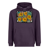 Plum leather sunflower background Heavyweight Hoodie - AdoDesignShop