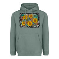 Sage leather sunflower background Heavyweight Hoodie - AdoDesignShop