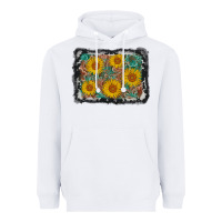 White leather sunflower background Heavyweight Hoodie - AdoDesignShop