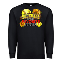 Black Softball Is My Favorite Season Premium Sweatshirt - LillyAllenDesigns