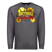 Charcoal Heather Softball Is My Favorite Season Premium Sweatshirt - LillyAllenDesigns