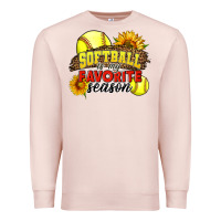 Pale Pink Softball Is My Favorite Season Premium Sweatshirt - LillyAllenDesigns