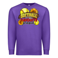 Purple Softball Is My Favorite Season Premium Sweatshirt - LillyAllenDesigns