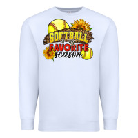 White Softball Is My Favorite Season Premium Sweatshirt - LillyAllenDesigns