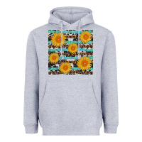 Heather Grey sunflower western seamless Heavyweight Hoodie - AdoDesignShop