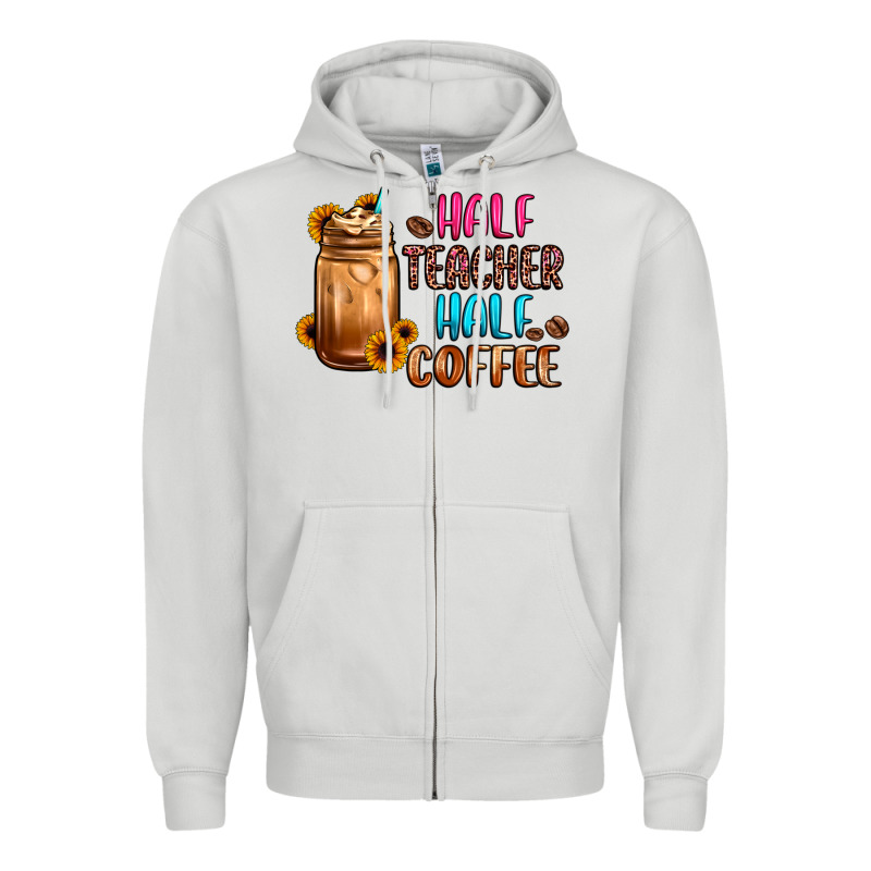 Half Teacher Half Coffee Zipper Hoodie by JahusDesignShop | Teevron