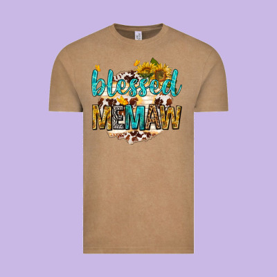 Vintage Tee blessed memaw with sunflowers