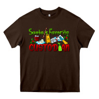 Chocolate Brown Santa's Favorite Custodian Heavy Core Tee - LillyAllenDesigns
