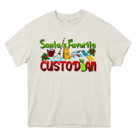 Cream Santa's Favorite Custodian Heavy Core Tee - LillyAllenDesigns