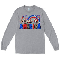 Heather Grey Made in America 4th of july Long Sleeve Tee - CowGirlArtShop