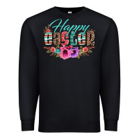 Black happy easter western floral serape leopard Premium Sweatshirt - Jasminsmagicworld