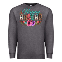 Charcoal Heather happy easter western floral serape leopard Premium Sweatshirt - Jasminsmagicworld