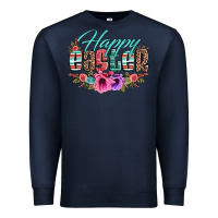 Navy happy easter western floral serape leopard Premium Sweatshirt - Jasminsmagicworld
