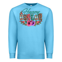 Ocean Blue happy easter western floral serape leopard Premium Sweatshirt - Jasminsmagicworld