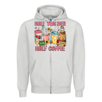 Dove Grey half teacher half coffee Zipper Hoodie - JahusDesignShop