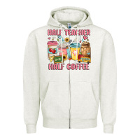 Oatmeal Heather half teacher half coffee Zipper Hoodie - JahusDesignShop