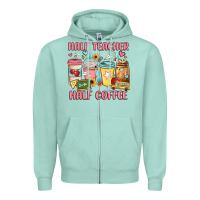 Seafoam half teacher half coffee Zipper Hoodie - JahusDesignShop