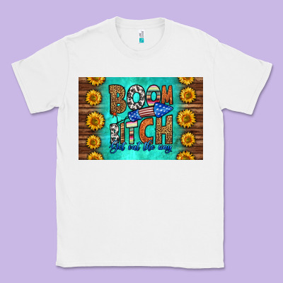 Boom Bitch Get Out The Way Skinny Metal Can Holder Classic Tee Designed By Hra Design Shop