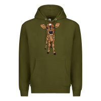 Army Green baby cow Premium Hoodie - NancyCooperArtShop