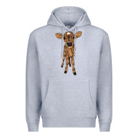 Heather Grey baby cow Premium Hoodie - NancyCooperArtShop
