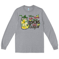 Heather Grey when life gives you lemons add sugar Long Sleeve Tee - SublimationCraftShop