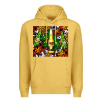 Antique Gold beer bottles with golden snow Premium Hoodie - AdoDesignShop