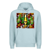 Blue Mist beer bottles with golden snow Premium Hoodie - AdoDesignShop