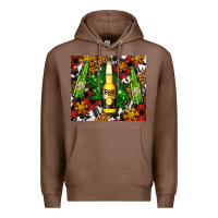 Chestnut beer bottles with golden snow Premium Hoodie - AdoDesignShop