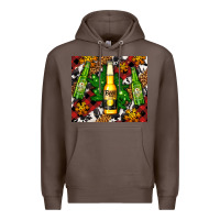 Coffee beer bottles with golden snow Premium Hoodie - AdoDesignShop