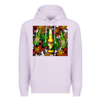 Lilac beer bottles with golden snow Premium Hoodie - AdoDesignShop