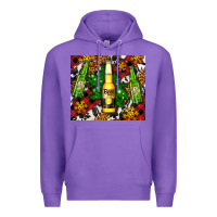 Purple beer bottles with golden snow Premium Hoodie - AdoDesignShop