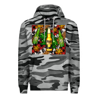 Slate Camo beer bottles with golden snow Premium Hoodie - AdoDesignShop