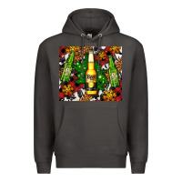 Smoke beer bottles with golden snow Premium Hoodie - AdoDesignShop