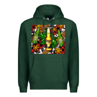 Sports Green beer bottles with golden snow Premium Hoodie - AdoDesignShop
