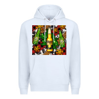 White beer bottles with golden snow Premium Hoodie - AdoDesignShop