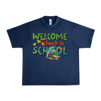 Navy welcome back to school Urban Heavy Tee - texasbilliewilder