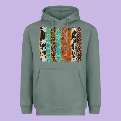 Western Brushstroke Heavyweight Hoodie Designed By Adodesignshop