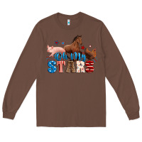 Chestnut Horse pig chicken with oh my stars Long Sleeve Tee - Neo Western