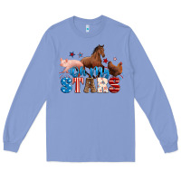Colony Blue Horse pig chicken with oh my stars Long Sleeve Tee - Neo Western
